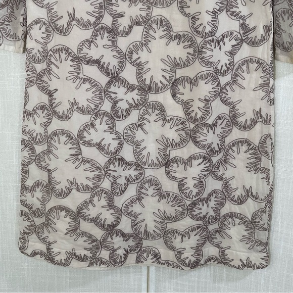 French Connection Bell Sleeve Metallic Embroidery Mini Dress Sz 6‎ - Picture 9 of 10